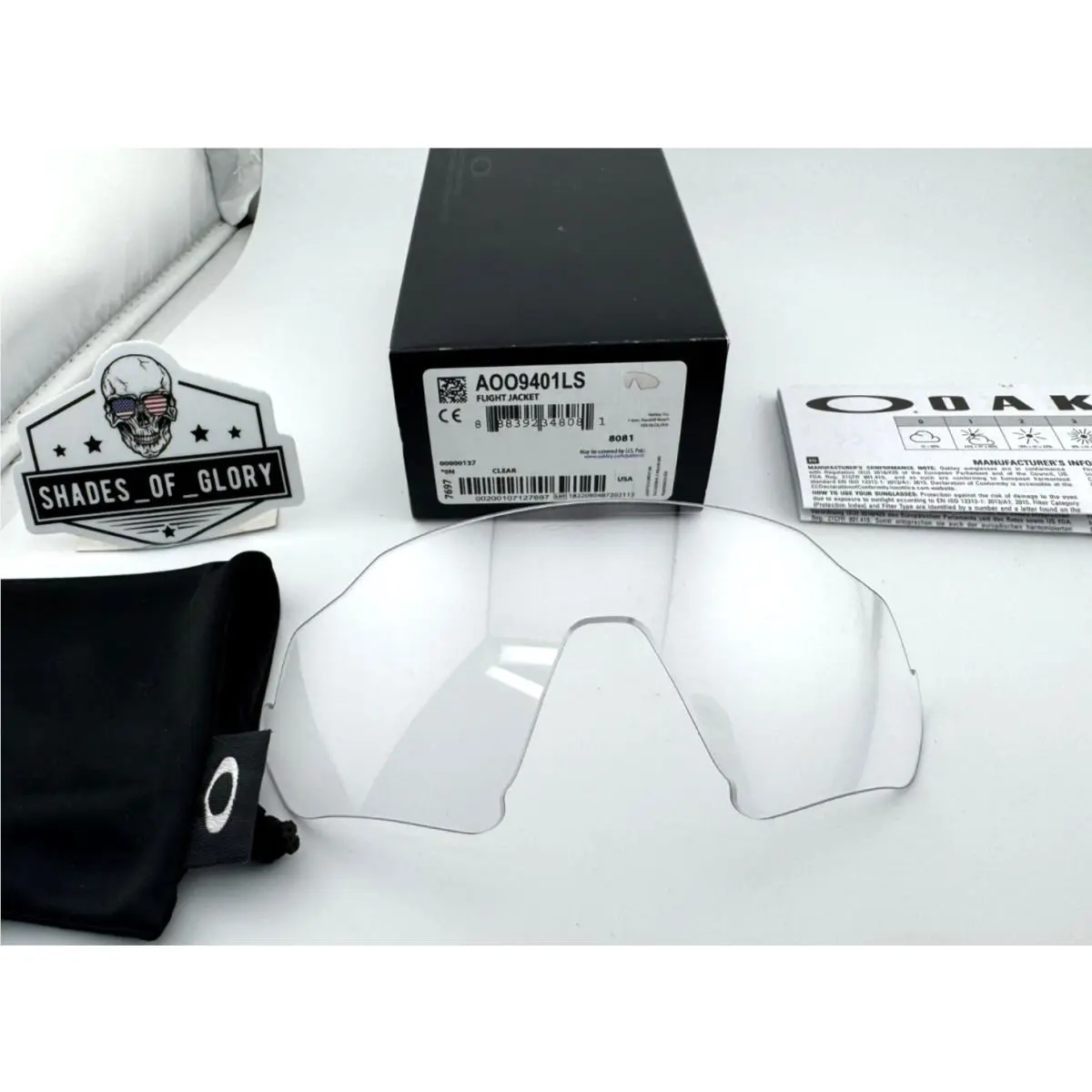 Flight Jacket Clear Replacement Sunglasses Shield Lens Oem by Oakley