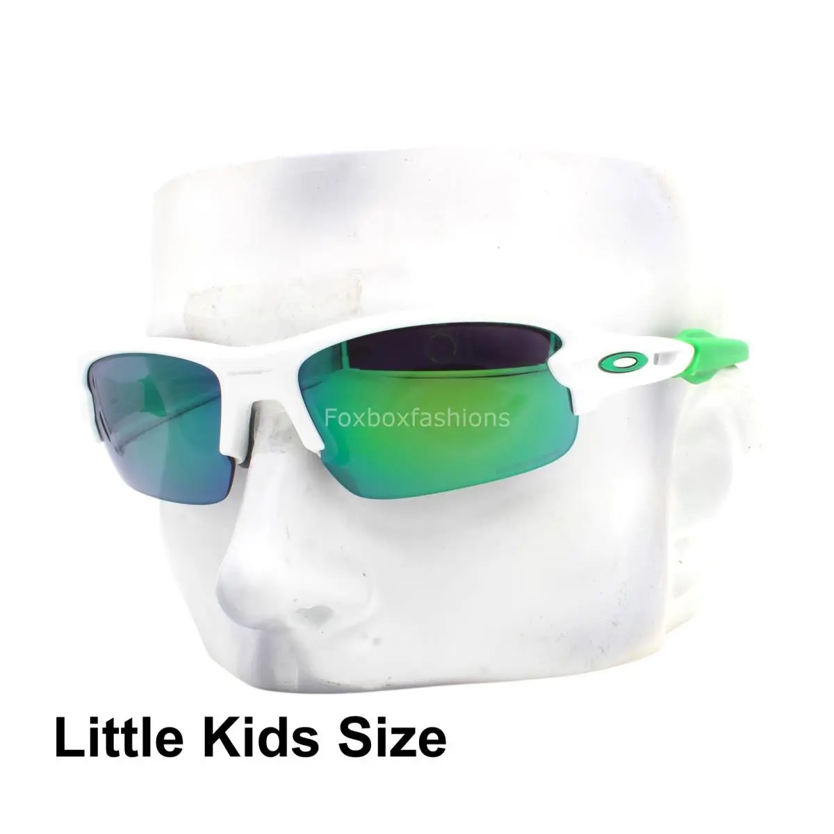 Youth Fit Sunglasses OJ9008-0858 Flak Xxs Matte White Green Kids Size by Oakley