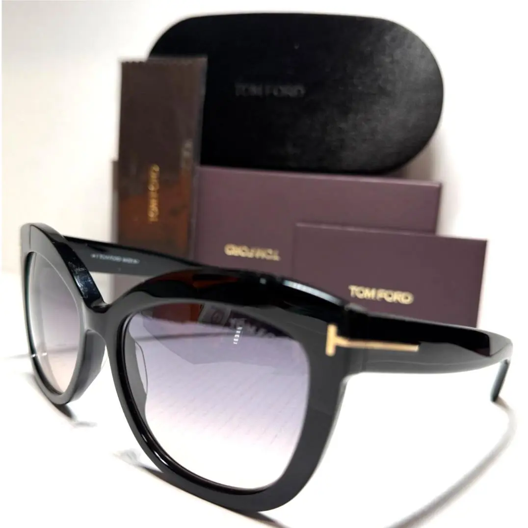Tom Ford Alistair TF524 01B Shiny Black/smoke Gradient Lens Sunglasses 56-16