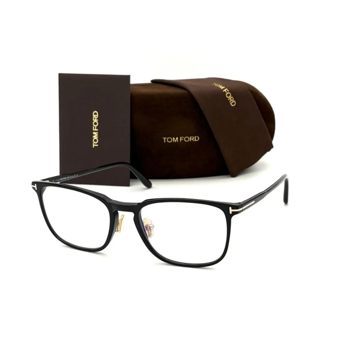 Tom Ford FT5699-B 001 Black / Clear Blue Block 53mm Eyeglasses TF5699
