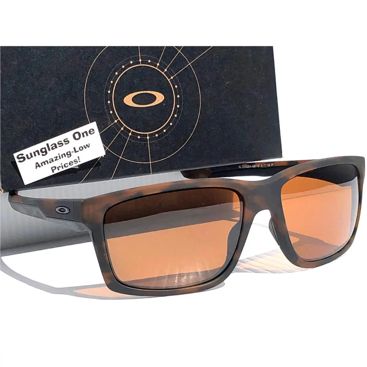 Oakley Mainlink XL Matte Tortoise Prizm Polarized Tungsten Lens Sunglass 9264-49