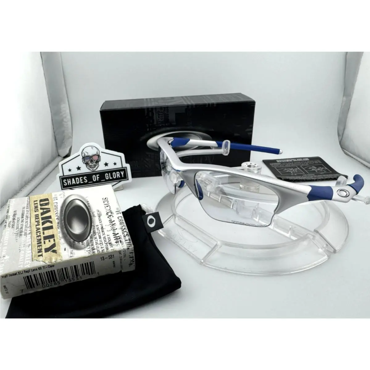 Oakley Half Jacket 1.0 Xlj Fmj Silver Titanium Clear Sunglasses