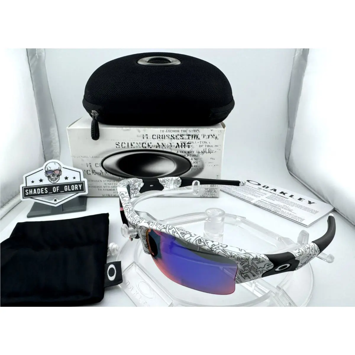 Oakley Flak Jacket Xlj White Text W/ + Positive Red Iridium Sunglasses 24-026