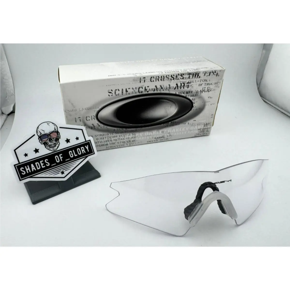 M Frame Sweep Clear Lens Sunglasses Vtg Nose Piece Rare by Oakley