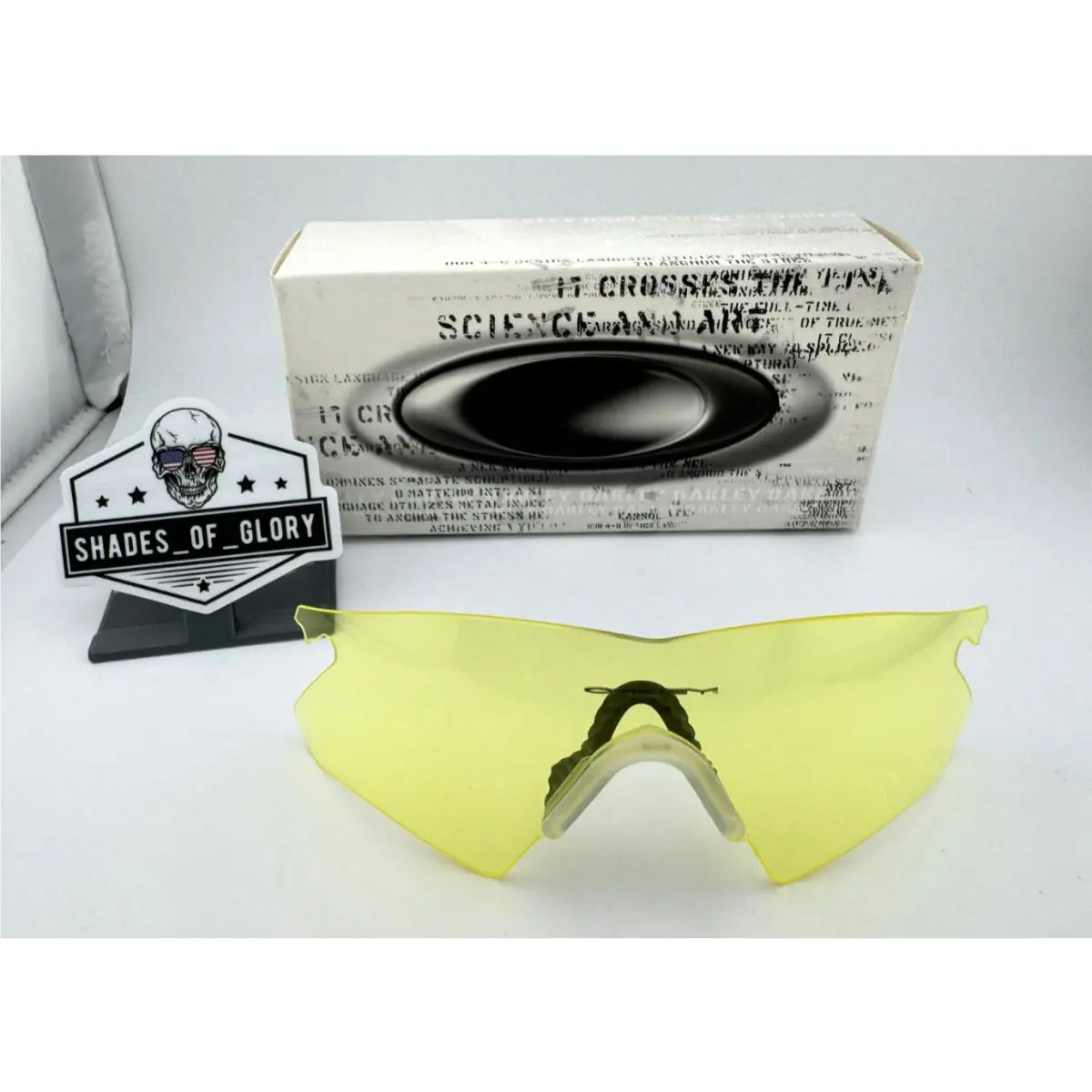 M Frame Heater Yellow Lens Sunglasses Vtg Nose Piece Rare by Oakley