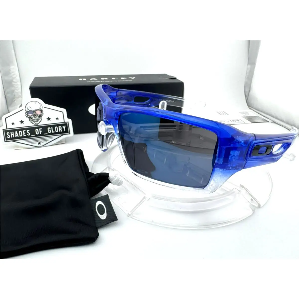 Eyepatch 2 II Blue Clear Fade W/ Ice Iridium Sunglasses Custom Rare by Oakley