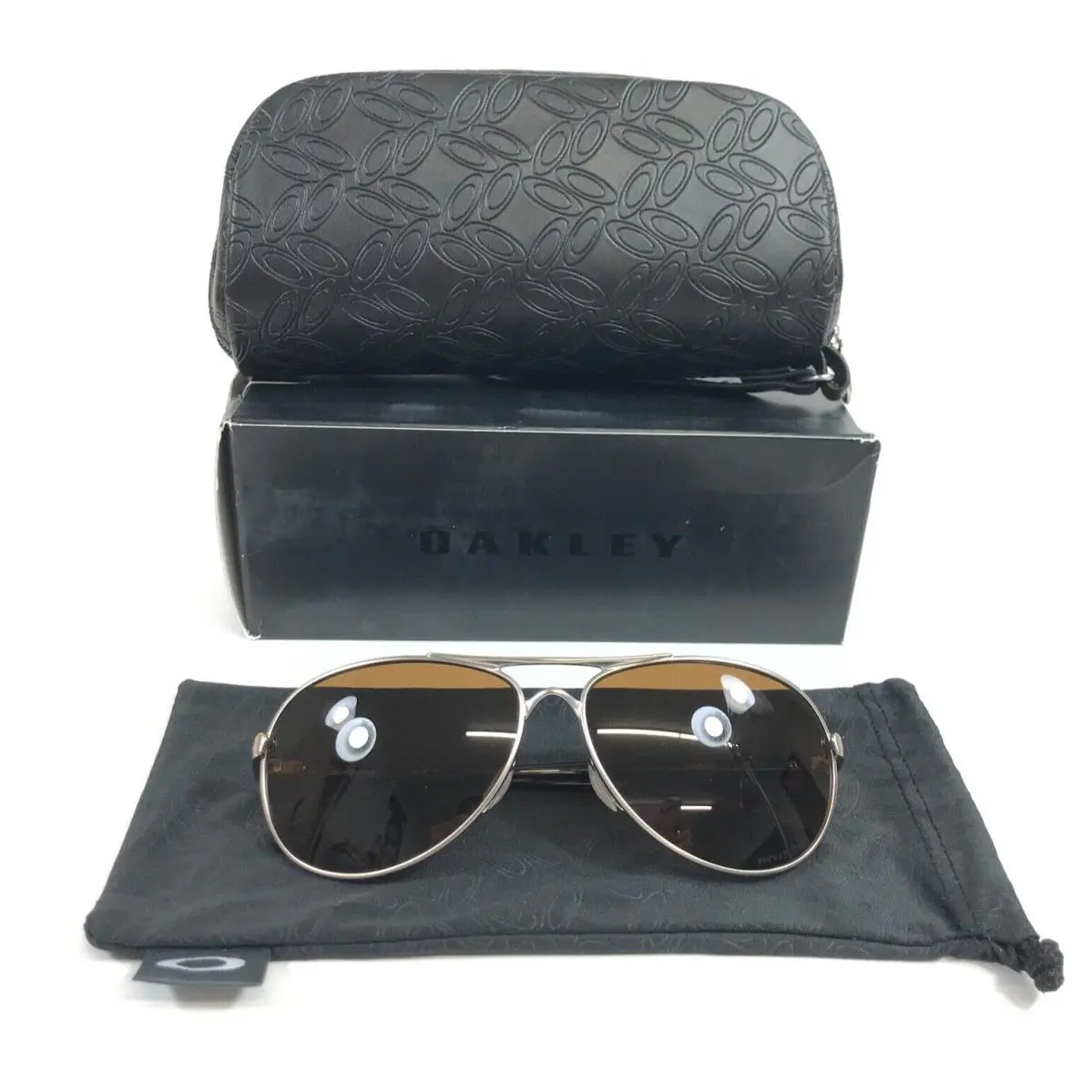 Sunglasses Feedback OO4079-47 Satin Chrome Aviator w/ Prizm Bronze Lenses by Oakley
