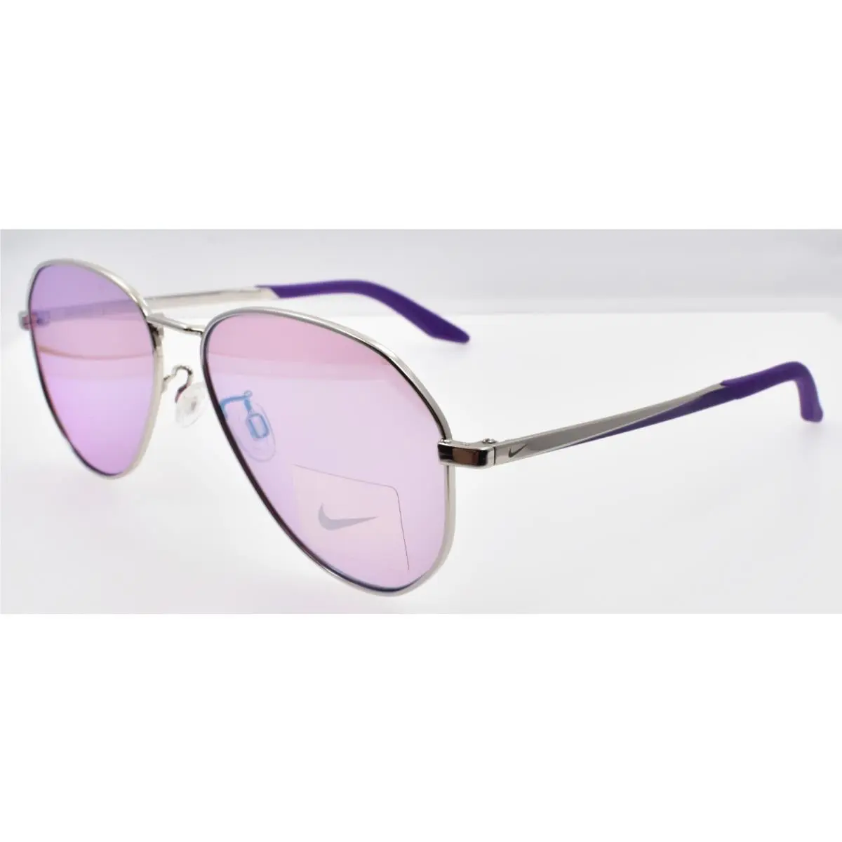 Nike Ascendant CT7863 025 Sunglasses Aviator Silver / Rose Violet Mirror