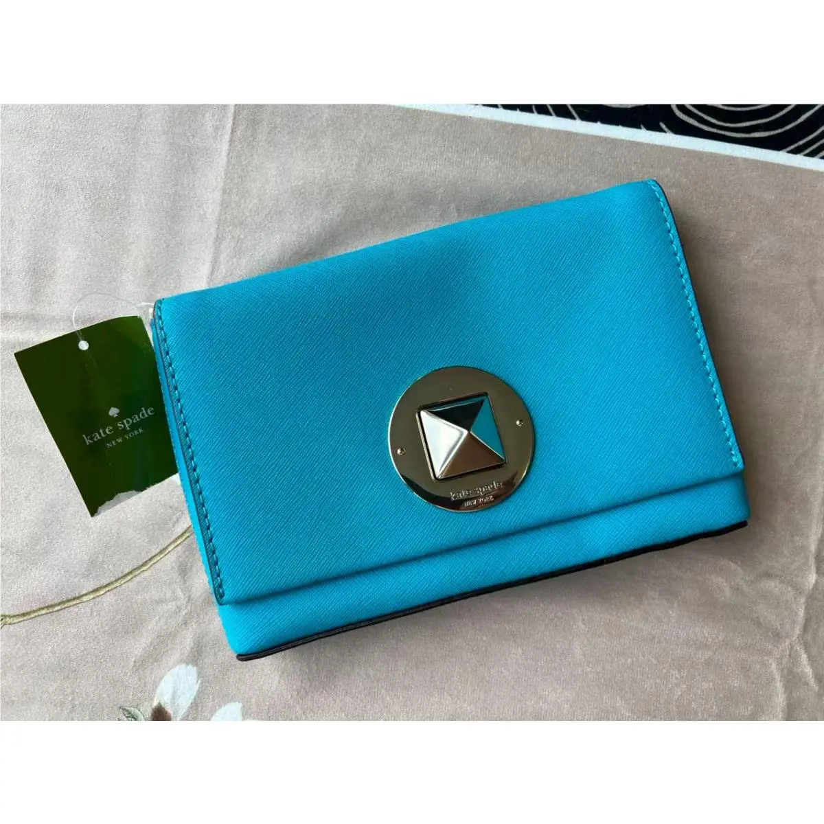 Newbury Lane Sally Crossbody Small Bag Multi Color Neon Turq - Lake Blue by Kate Spade