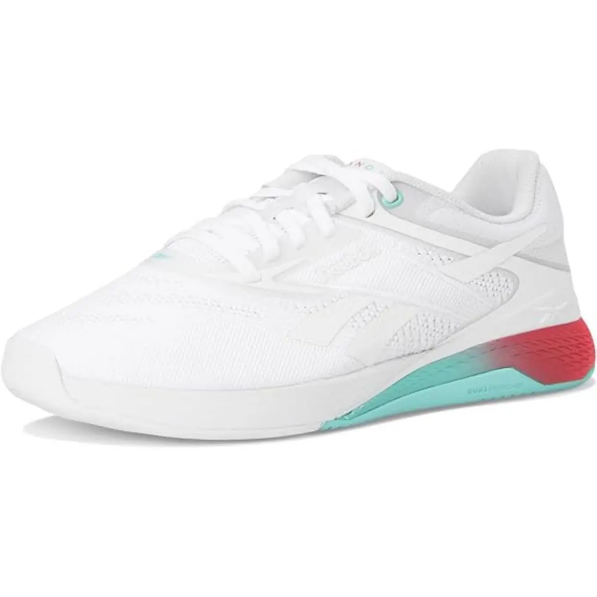 Reebok Nano X5 Sneakers For Women Cross Training Gym Walking Shoes - White/Ai Aqua/Energy Red