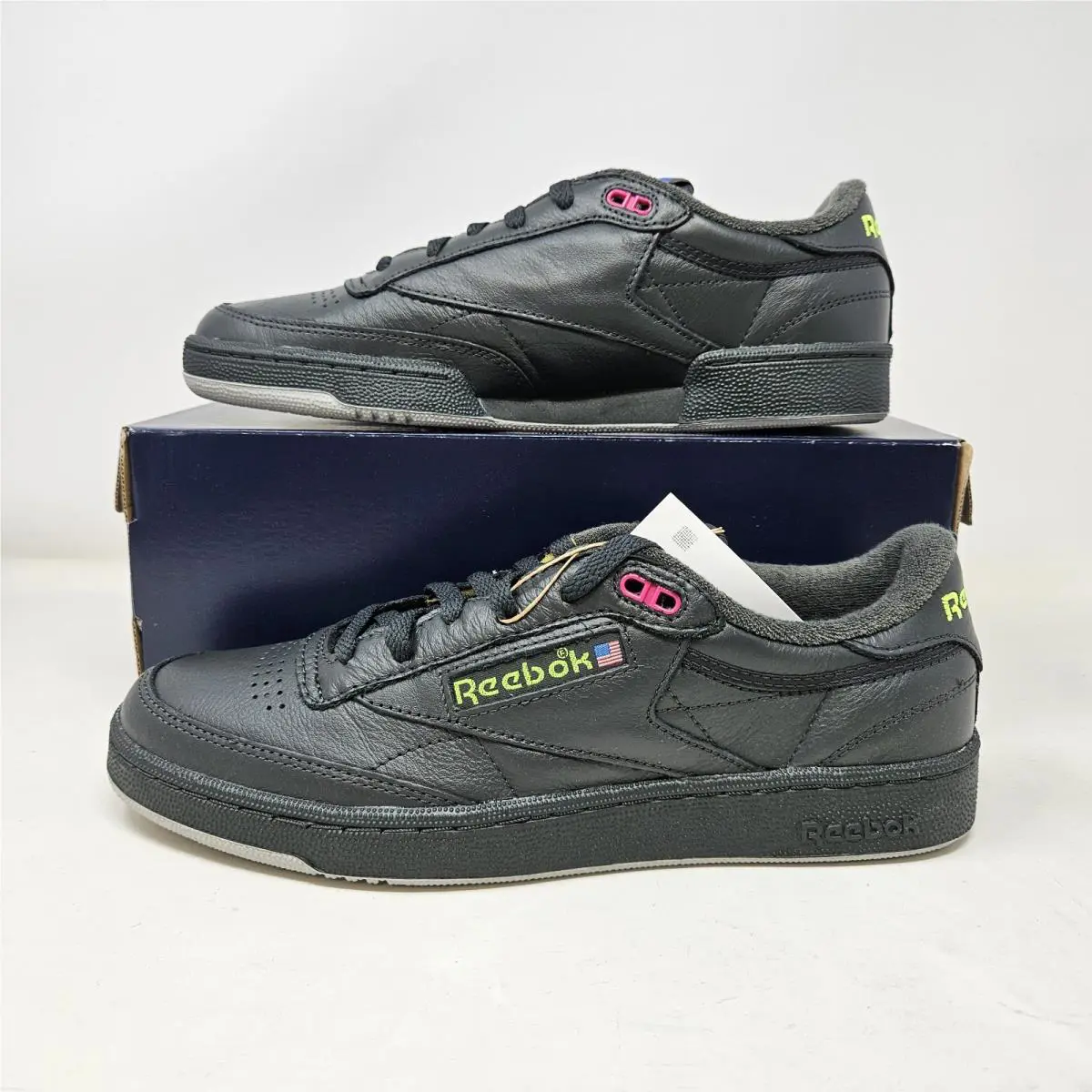 Reebok Club C 85 Vintage Black Comfy Casual Shoes / 100201173 / Men`s Size 9.5