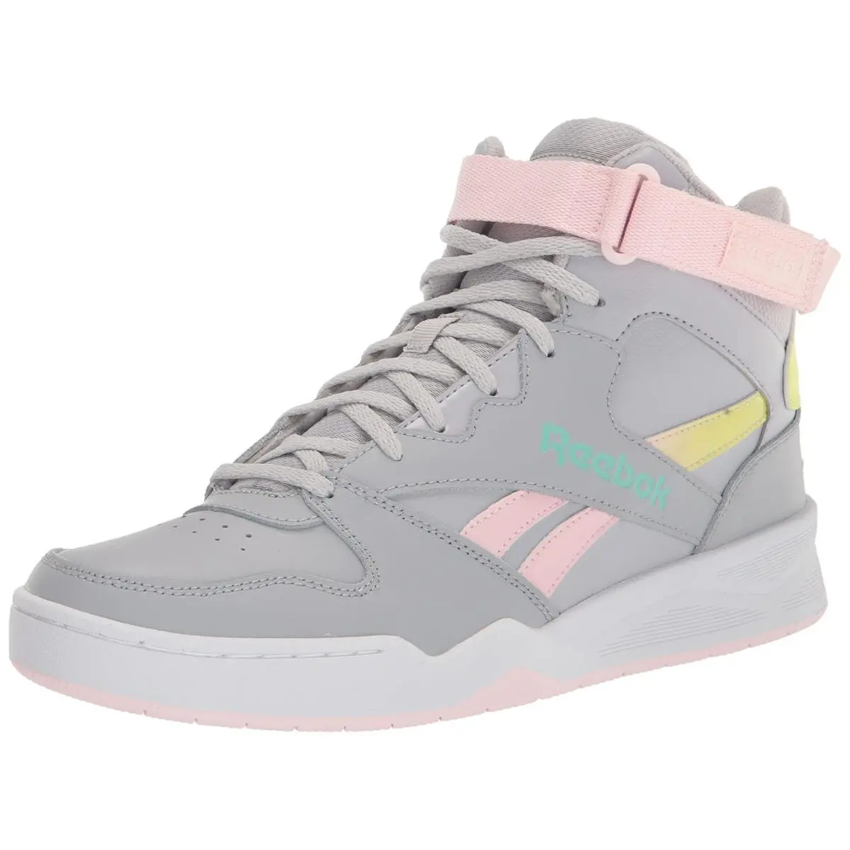Reebok Women`s BB4500 Hi High Top Basketball Shoe Cold Grey/white/acid Yellow