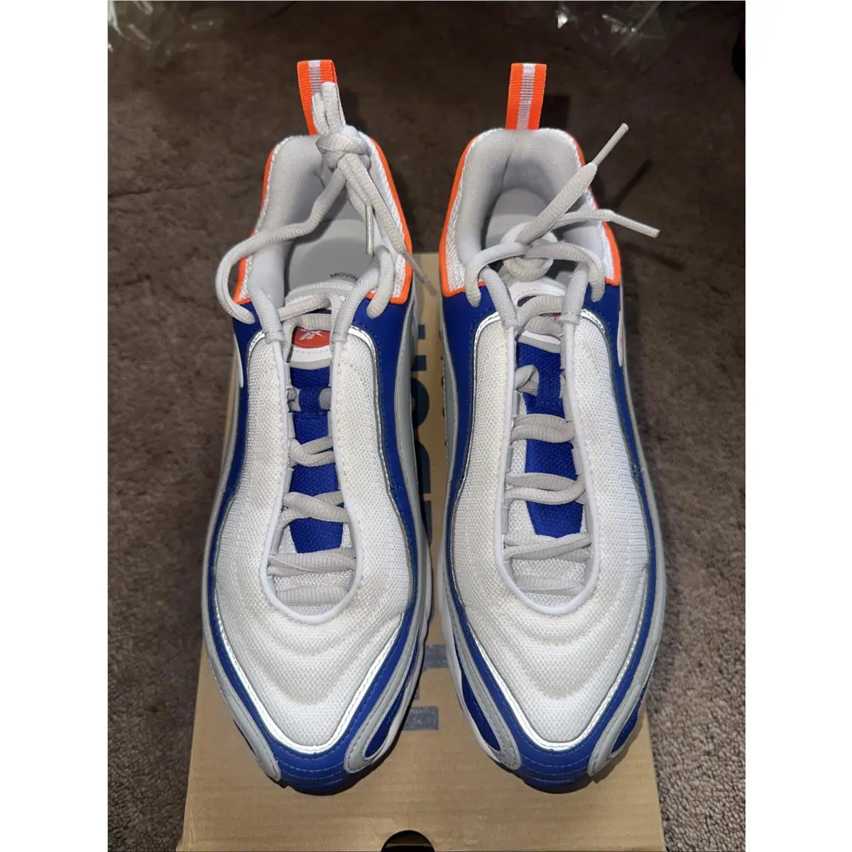 Reebok Daytona Dmx OG Retro White Blue Grey Lava CN6033 Running Shoes Men Sz 8