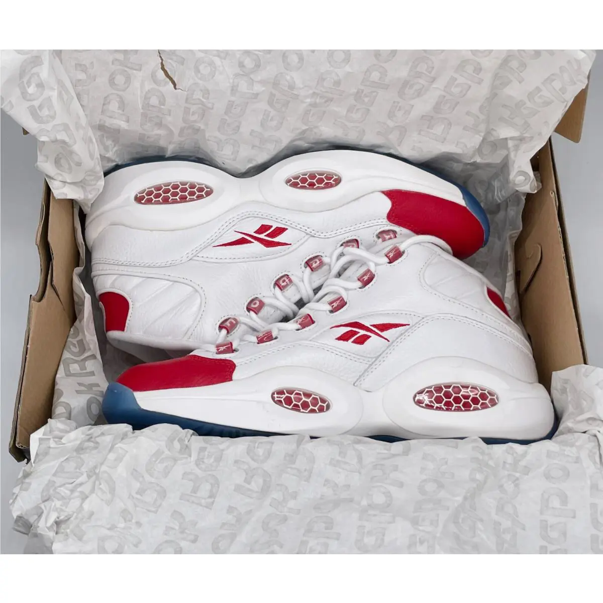 Reebok shoes - Reebok Question Mid - Question Mid - 79757 - White Pearlized Red 9
