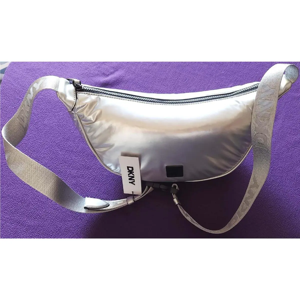 Dkny Sylvie Crescent Shoulder Silver Bag Model R51EYJ90