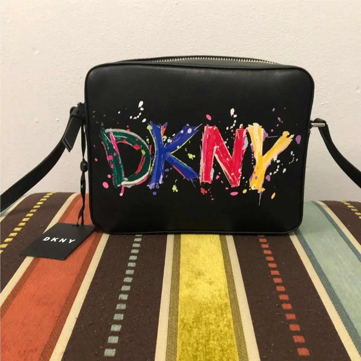 Dkny Tilly Paint Splatter Logo Camera Crossbody