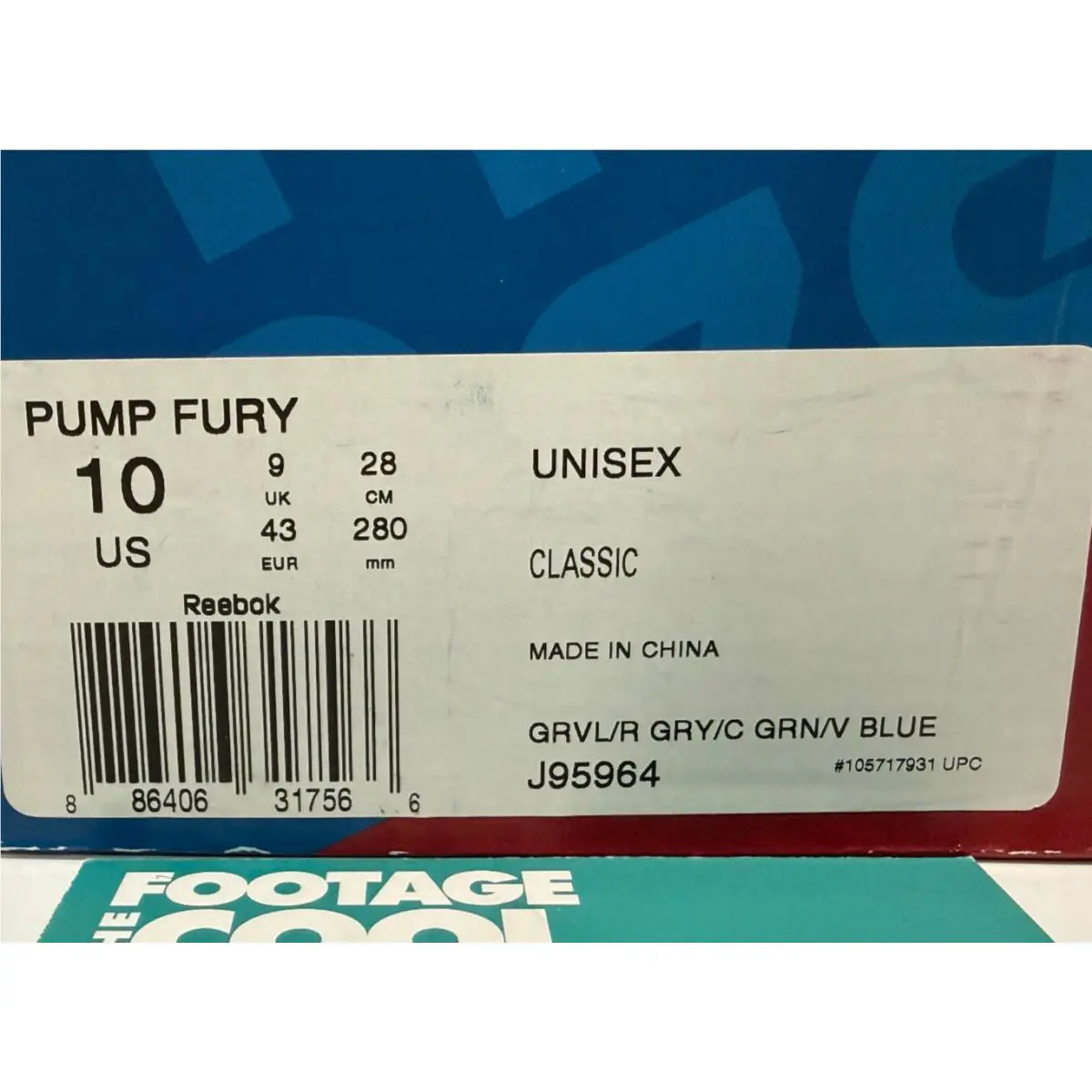 Reebok shoes - Reebok Pump Fury - Pump Fury - J95964 - Gray 10
