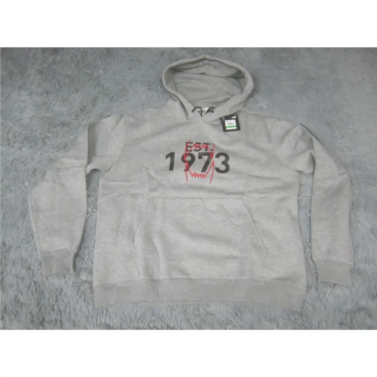 Puma Sweatshirt Adult Large Gray Franchise Hoodie Crew Neck Long Sleeve Mens