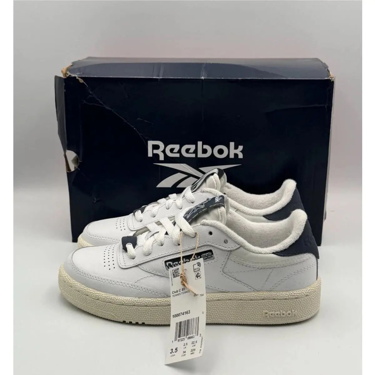 Reebok Casual Walking Club C 85 Sneakers Men`s 3.5 White Blue Chalk 100074163