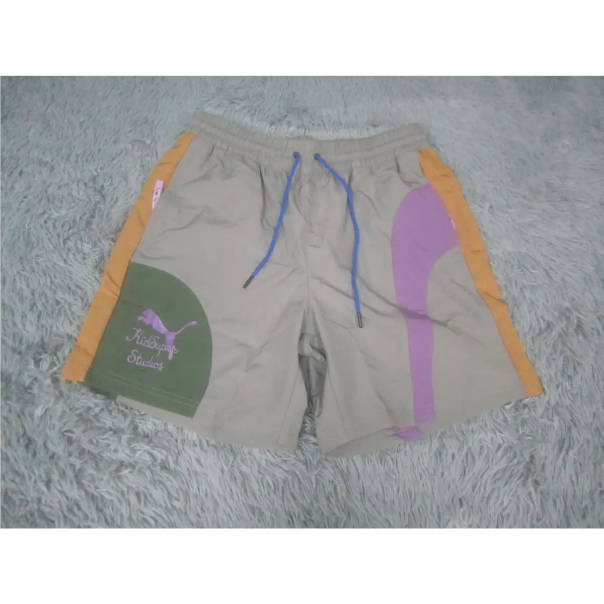 Puma Shorts Adult Large Gray Kids Super Studios Woven Storm Front Mens