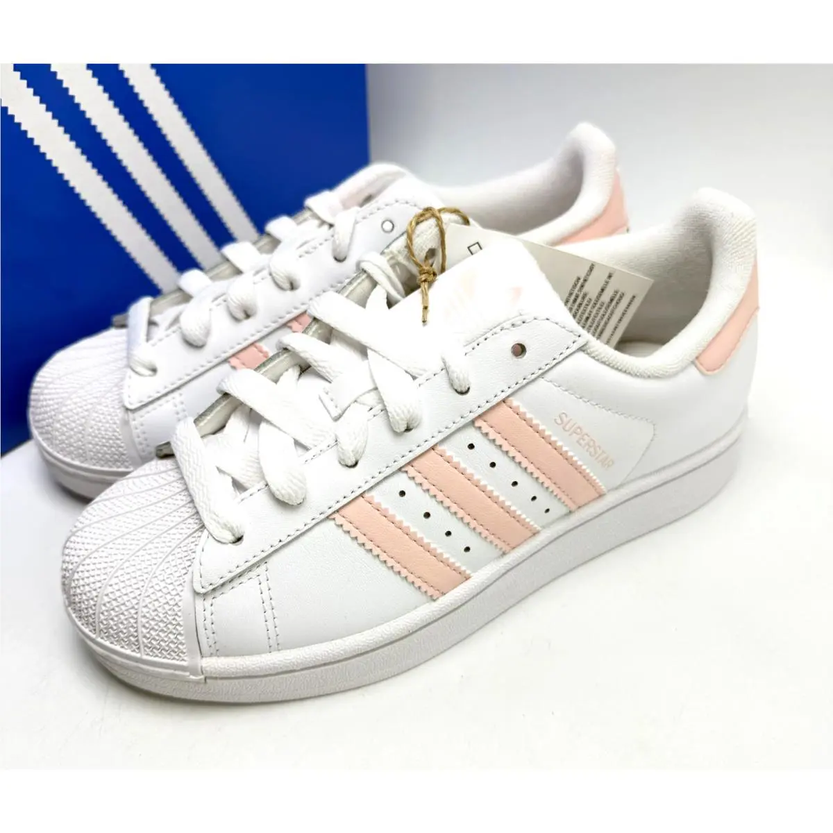 Adidas Originals Superstar II J Cloud White / Sandy Pink Youth Shoes KI4164 sz 4