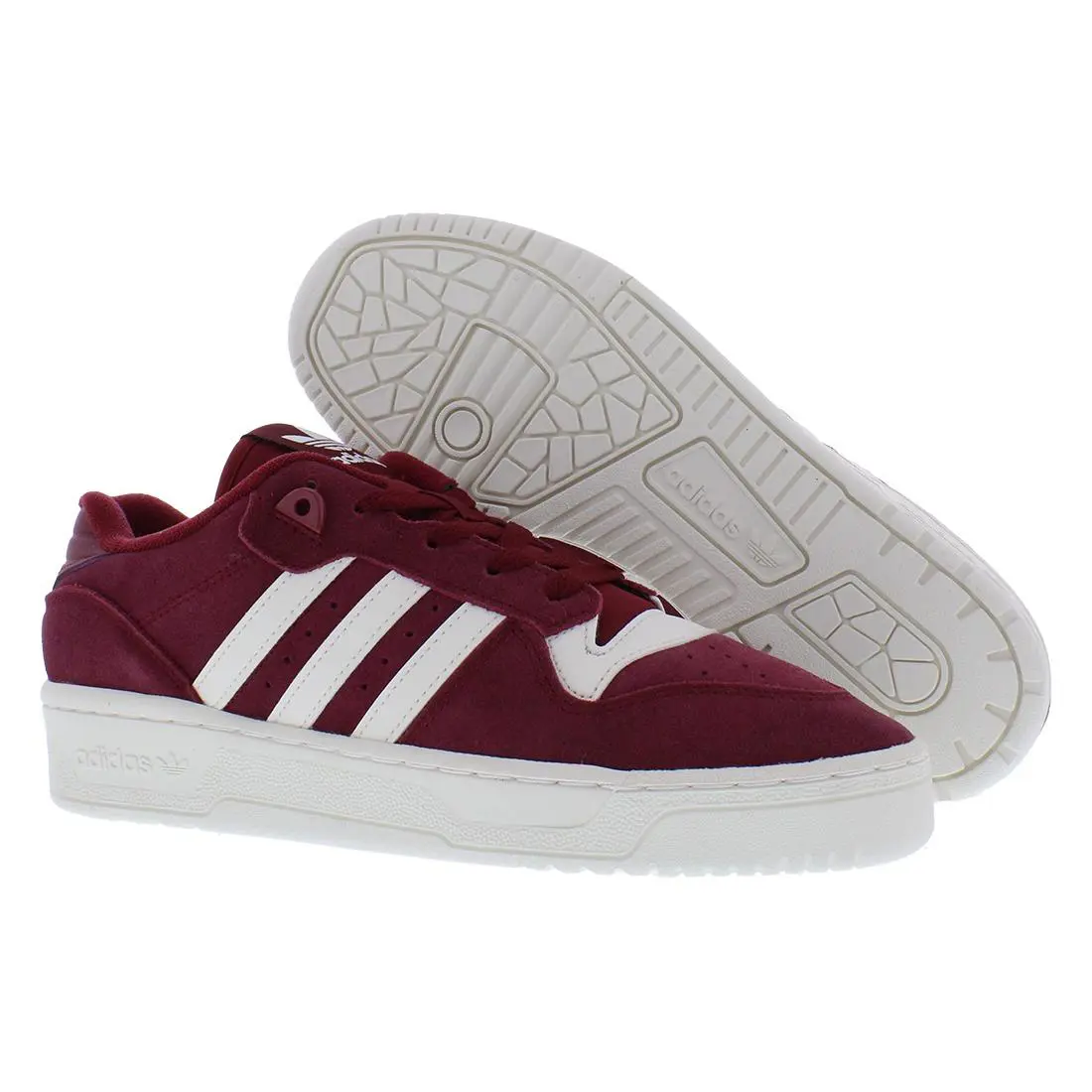Adidas Rivalry Low Mens Shoes - Collegiate Burgundy/Cloud White/Collegiate Burgundy, Main: Red