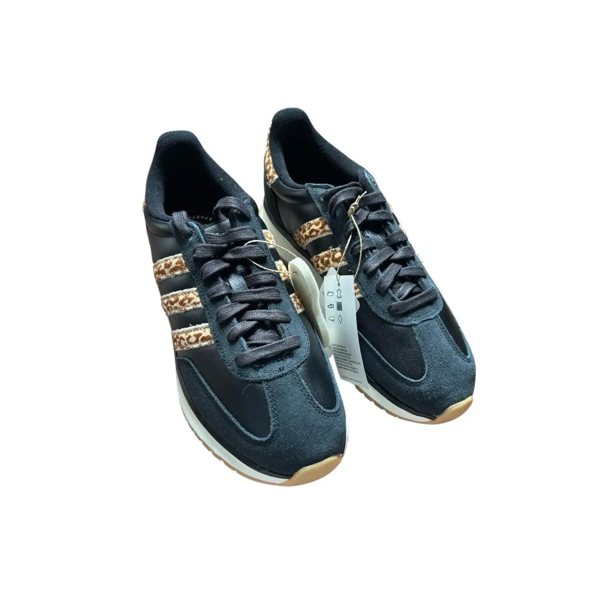 Adidas Women`s Size 8.5 Run 70s 2.0 Black Leopard Print White Gum KI5790