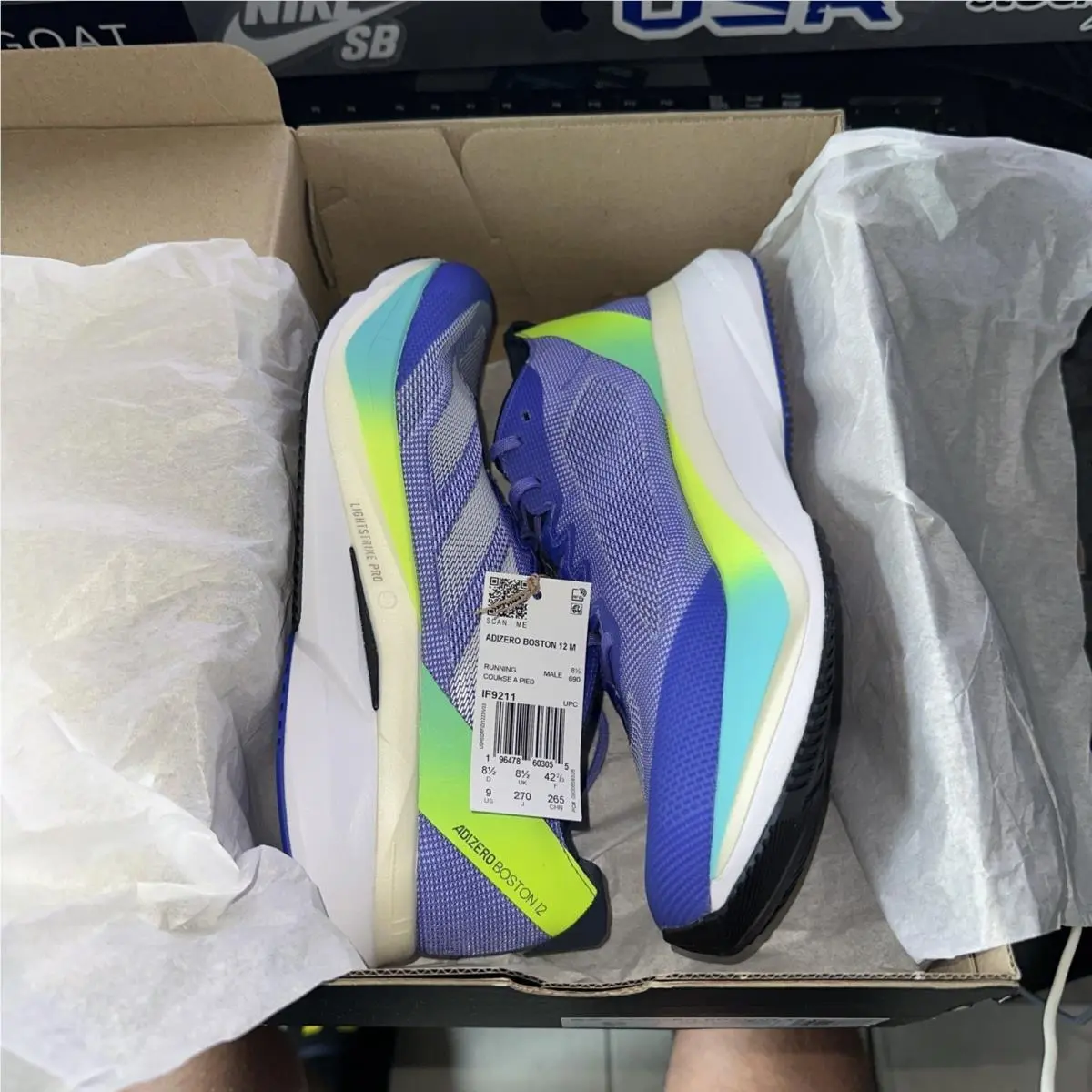 Adidas shoes - adidas Adizero Boston 12 - Adizero Boston - IF9211 - Blue (UPC: 196478602904) 6