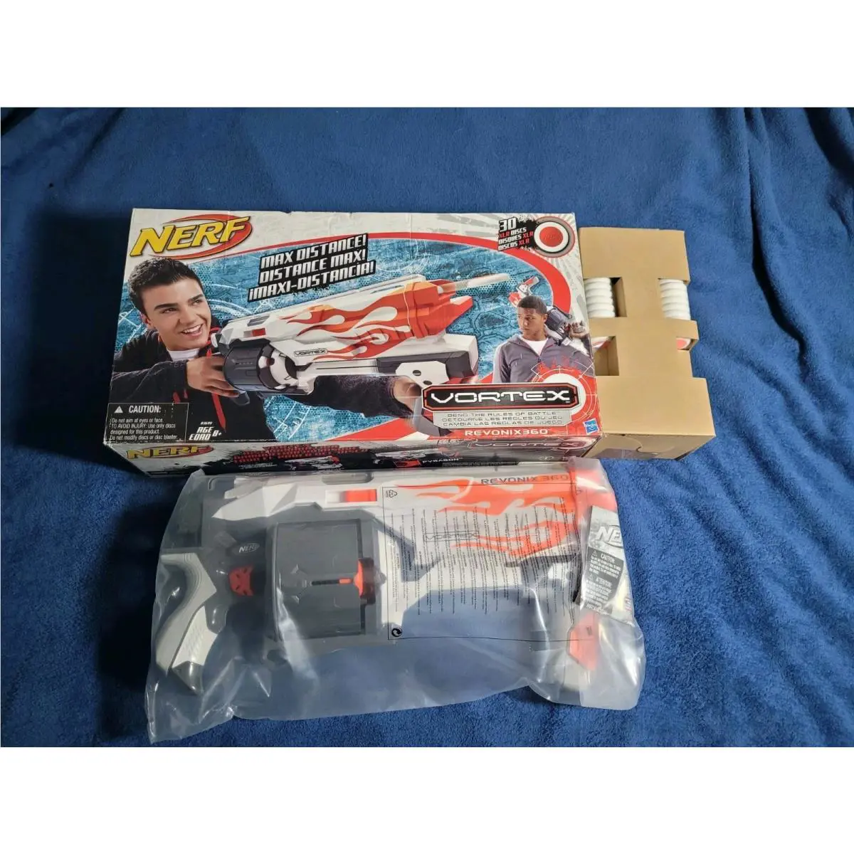 2012 Nerf Vortex Revonix 360 Disc Launcher Blaster 26 Oem Discs Included
