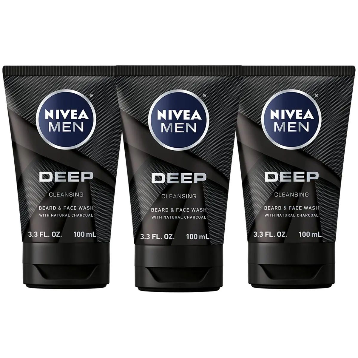Nivea Men Deep Charcoal Face Wash For Men 9.9 Fl Oz Cleanses Skin and Beard