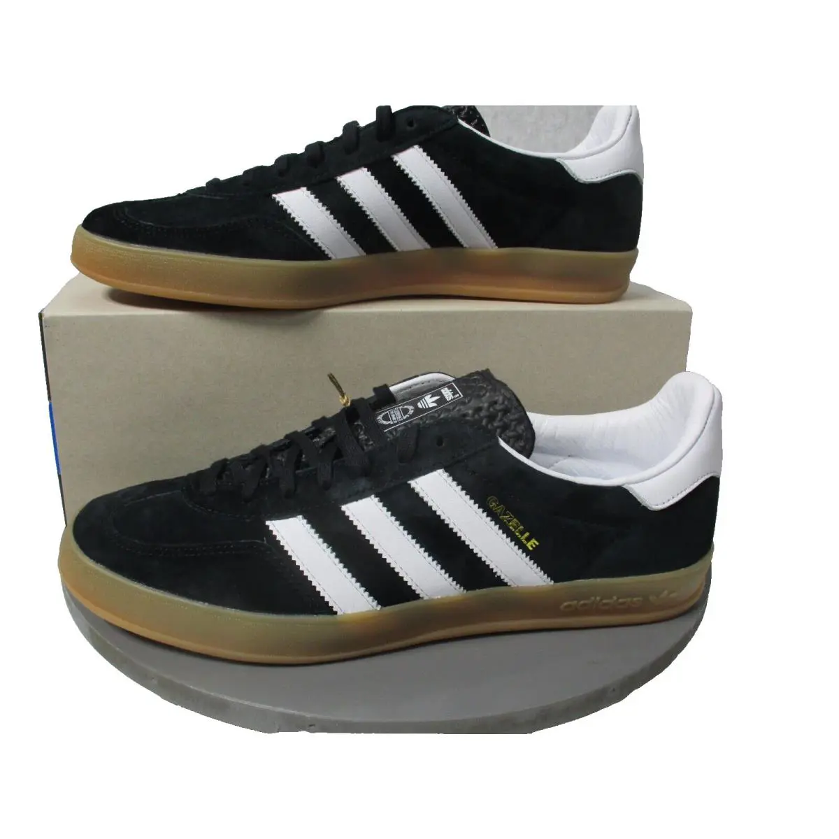 Adidas Gazelle Indoor Black Gum Athletic Sneakers Shoes Mens Sz 12