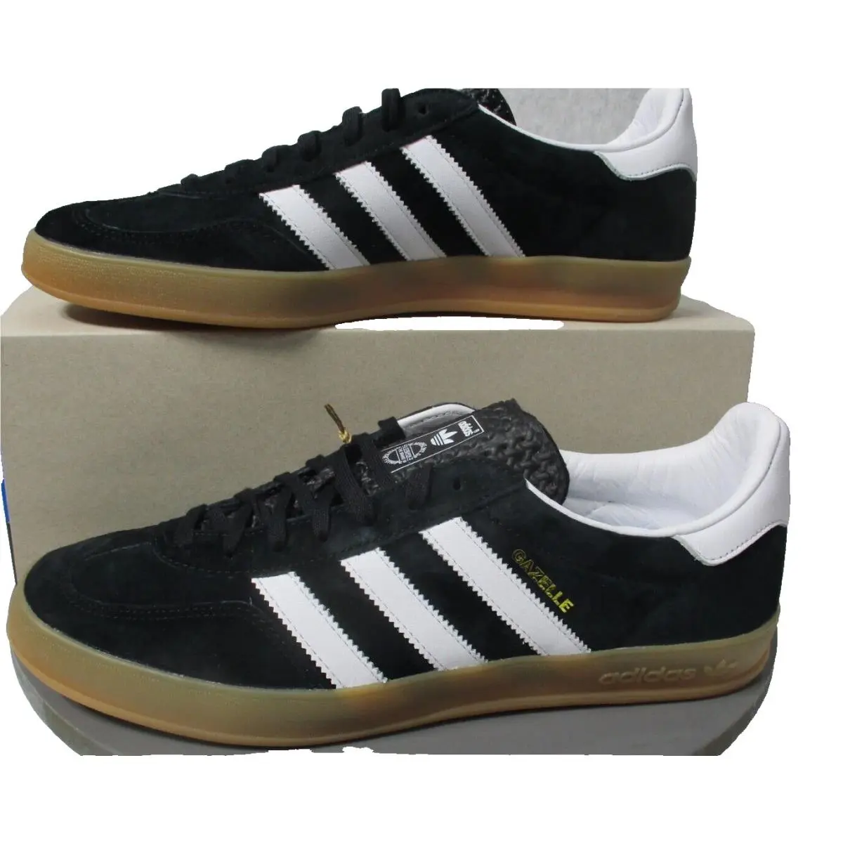 Adidas Gazelle Indoor Black Gum Athletic Sneakers Shoes Mens Sz 11.5