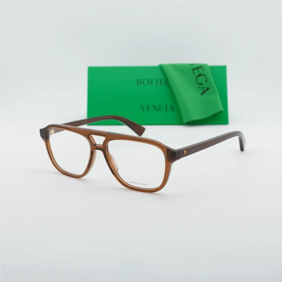 Bottega Veneta BV1294O 005 Shiny Brown 56mm Eyeglasses