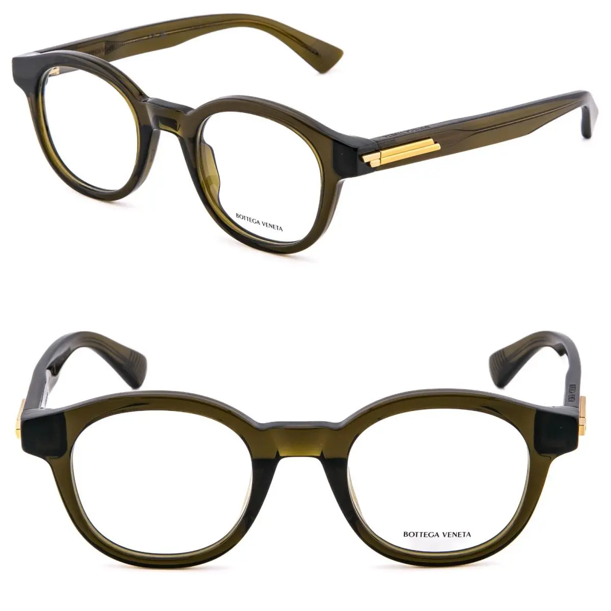 Bottega Veneta Mitre 1413 BV1413O Moss Green Ribbon Optical Eyeglasses 004 46mm