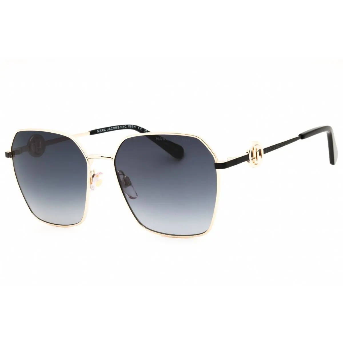 Marc Jacobs Marc 729 S 0RHL 9O Sunglasses Gold Black Frame Gray Lenses 58mm