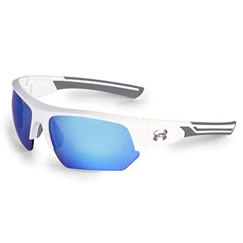 Big Shot Wrap Sunglasses XL Blue Mirror Lens Sport Shades by Under Armour