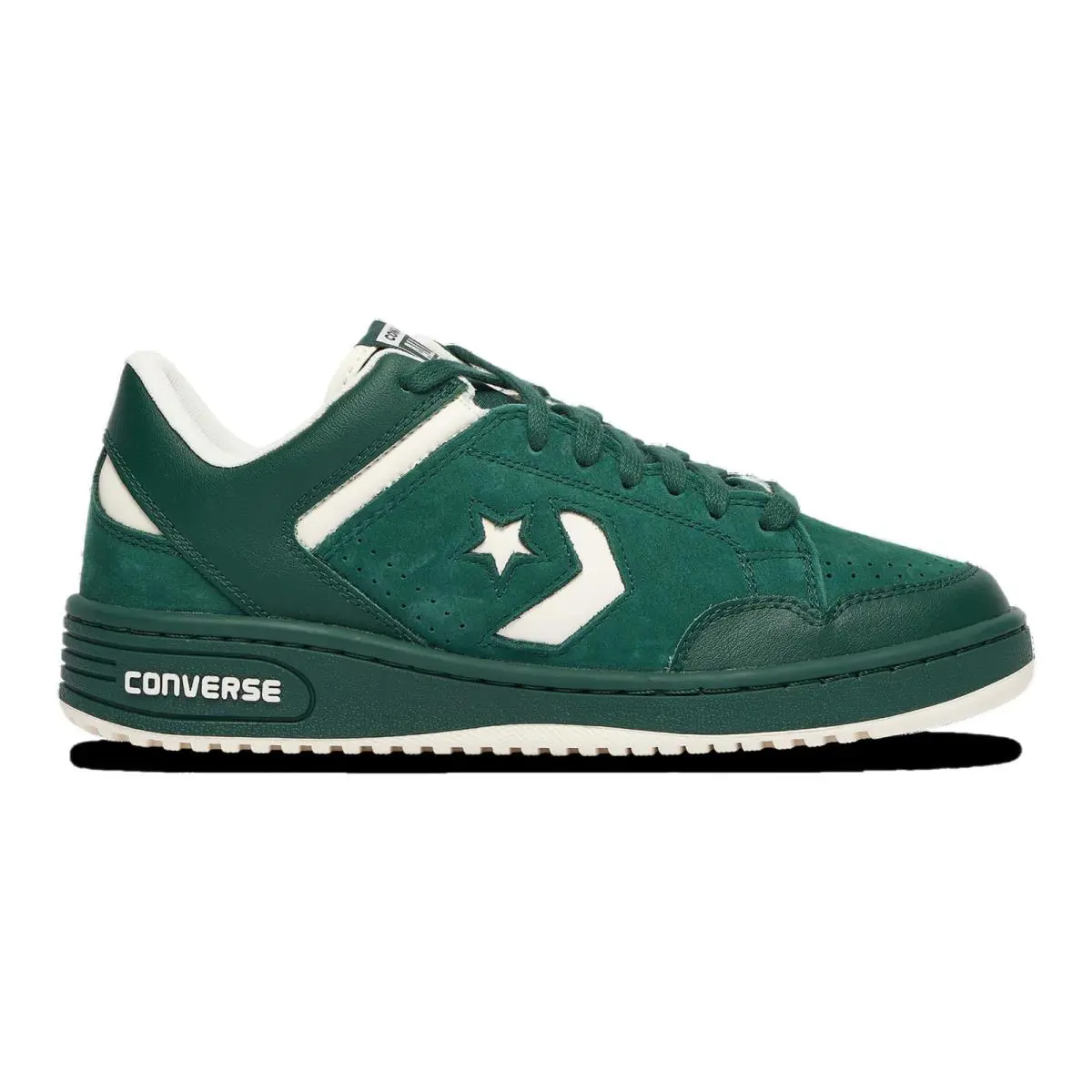 Converse Mens` Weapon Low Basketball Shoes - Green/white - White/Green