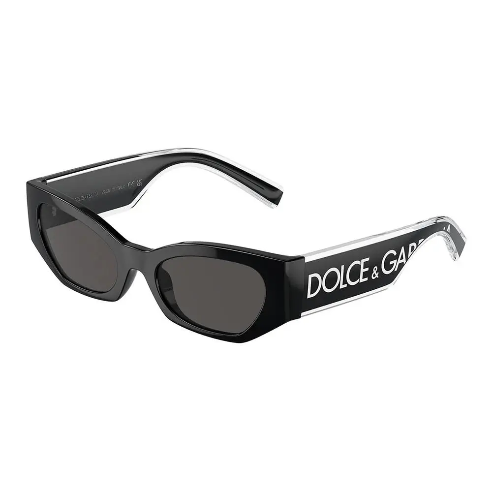 Dolce Gabbana DX 6003 501/87 Black Plastic Cat-eye Sunglasses Grey Lens