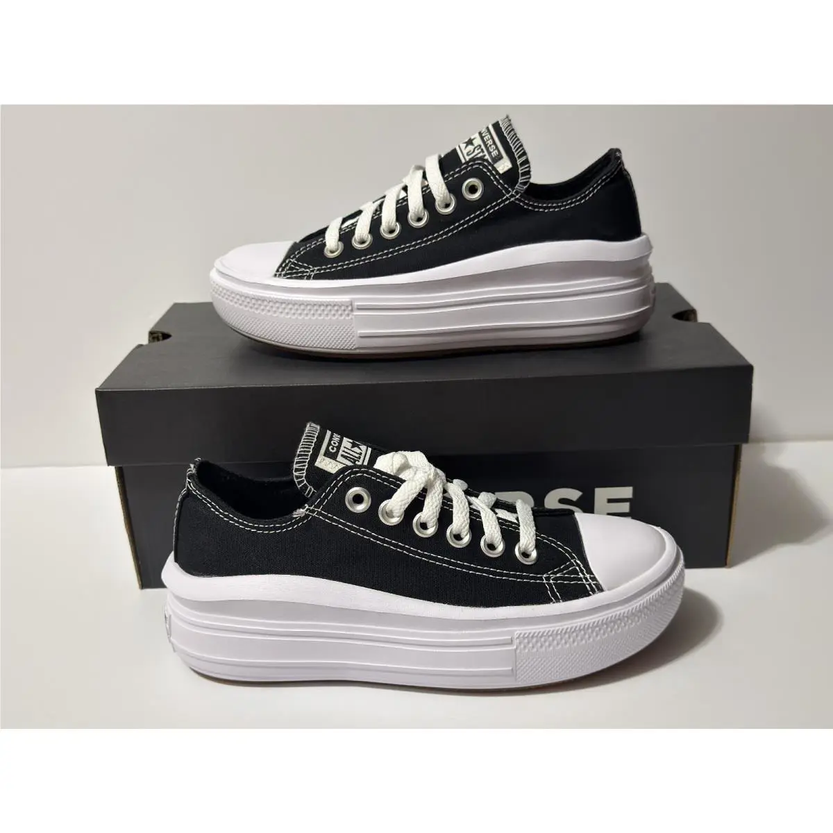 Converse Women`s Chuck All Star Platform Move Low Black/white/white 570256C
