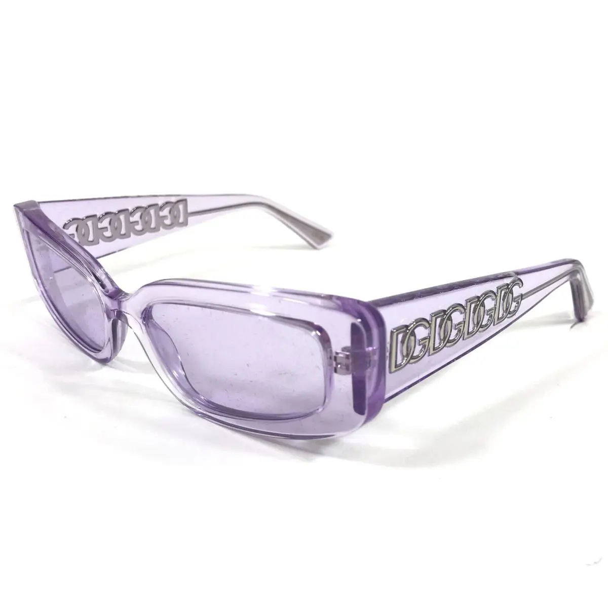 Dolce Gabbana Sunglasses DG4445 3382/1A Clear Purple Cat Eye w/ Purple Lenses