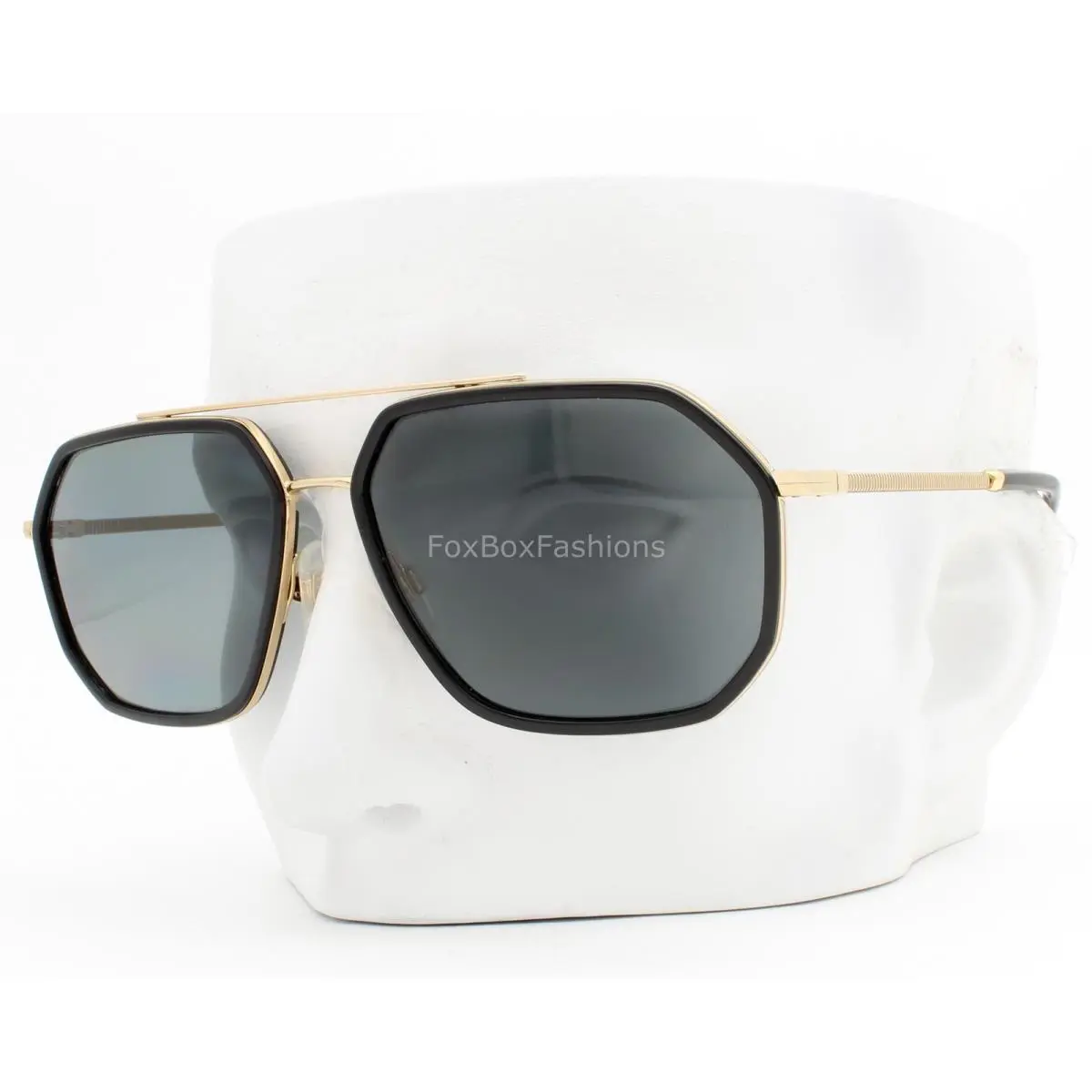 Dolce Gabbana Sunglasses Shiny Black on Gold Polarized DG 2285 02/81 with Case