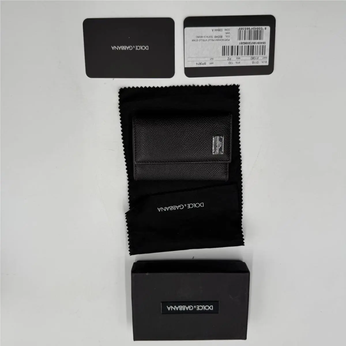 Dolce Gabbana Leather Key Holder Wallet Black- Italy w/ Box Vintage