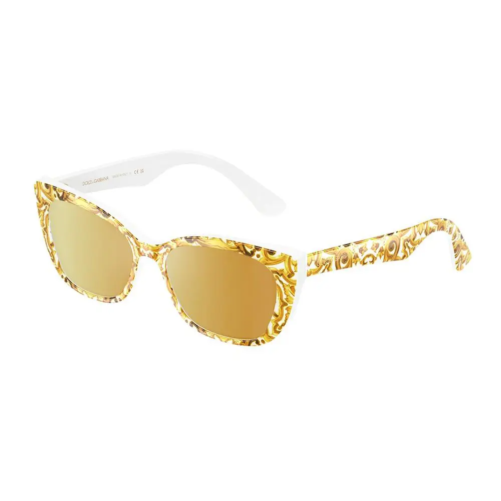 Dolce Gabbana Kids DX 4427 34347P Yellow Maiolica Plastic Sunglasses Gold