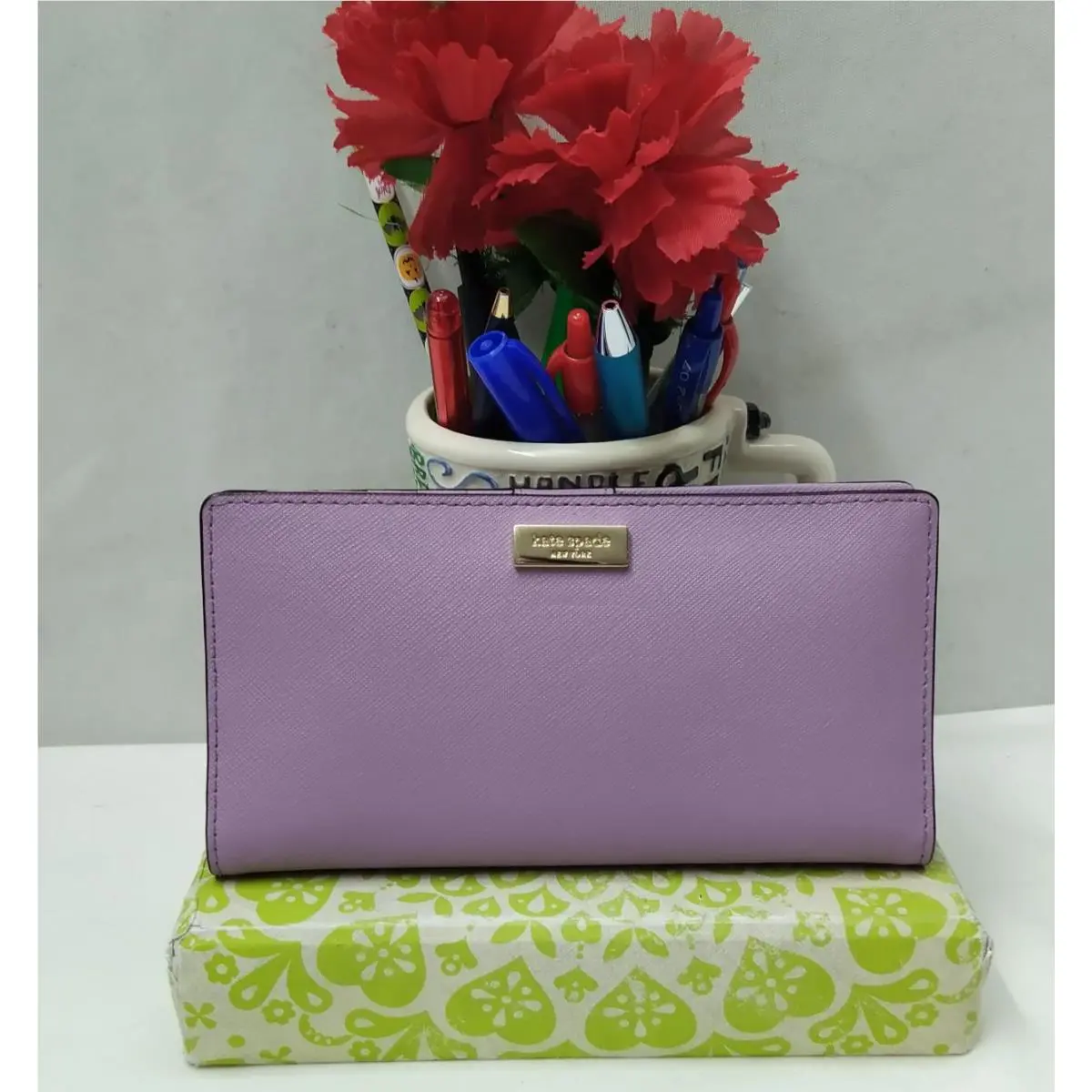 Kate Spade New York Purple Leather Credit Card ID Window Bifold Wallet