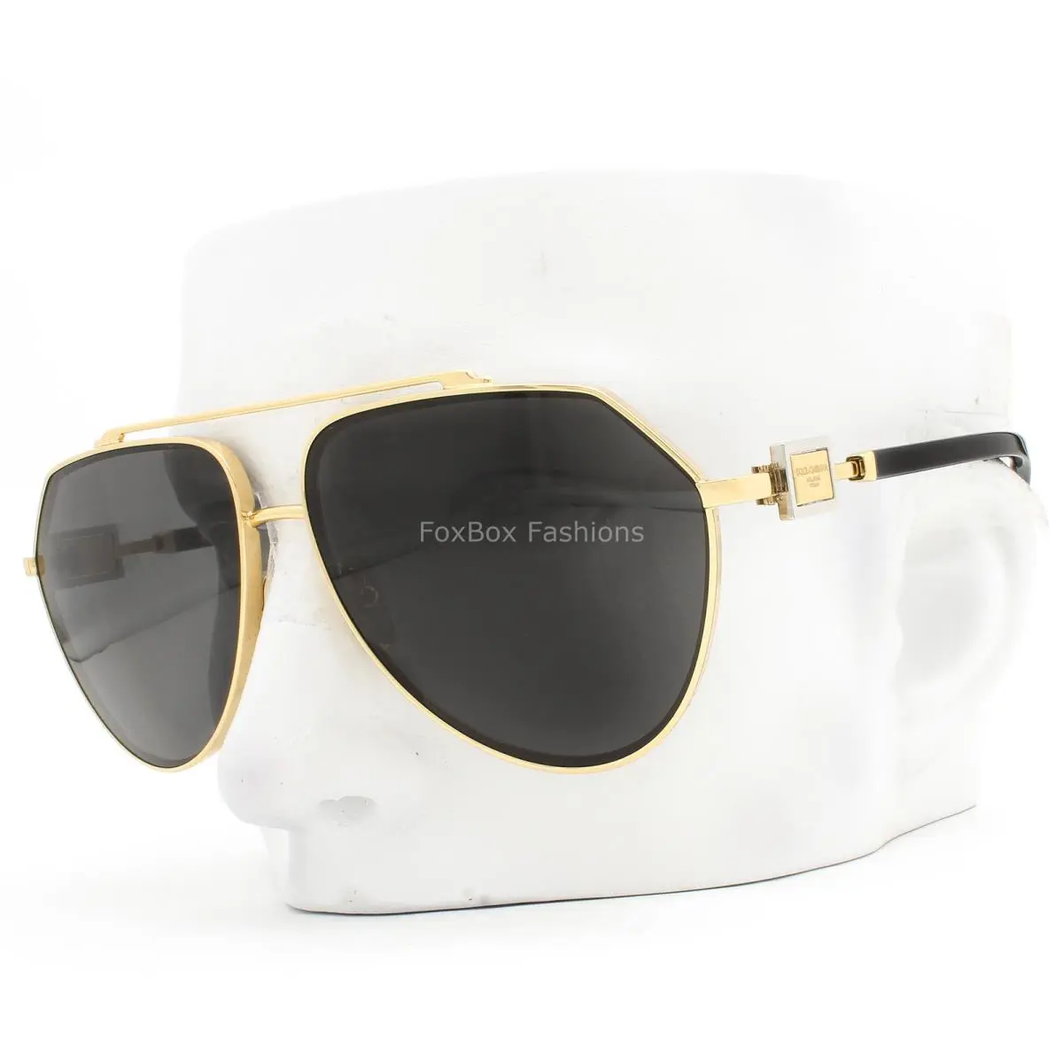 Dolce Gabbana Aviator Sunglasses Shiny Gold Plaque DG 2315 02/87 with Case