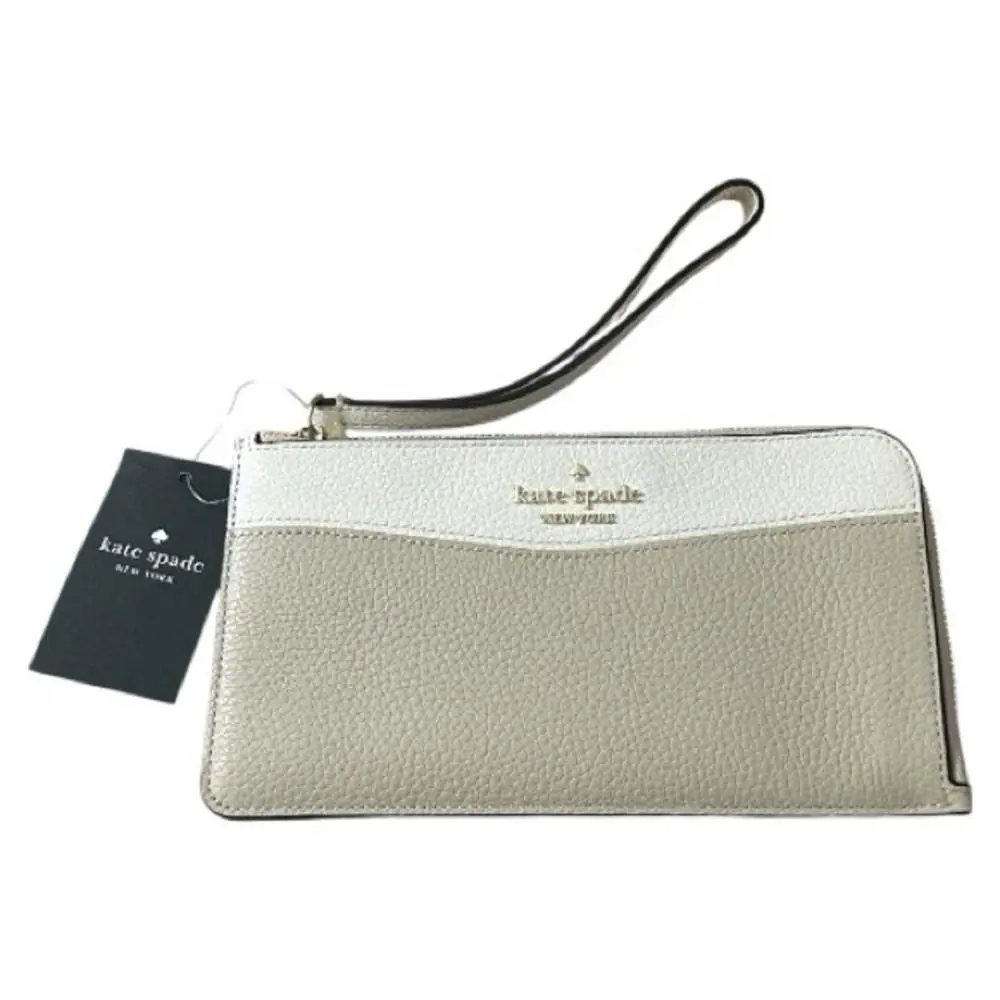 Kate Spade Lucy Colorblock Pebbled Leather L-zip Wristlet