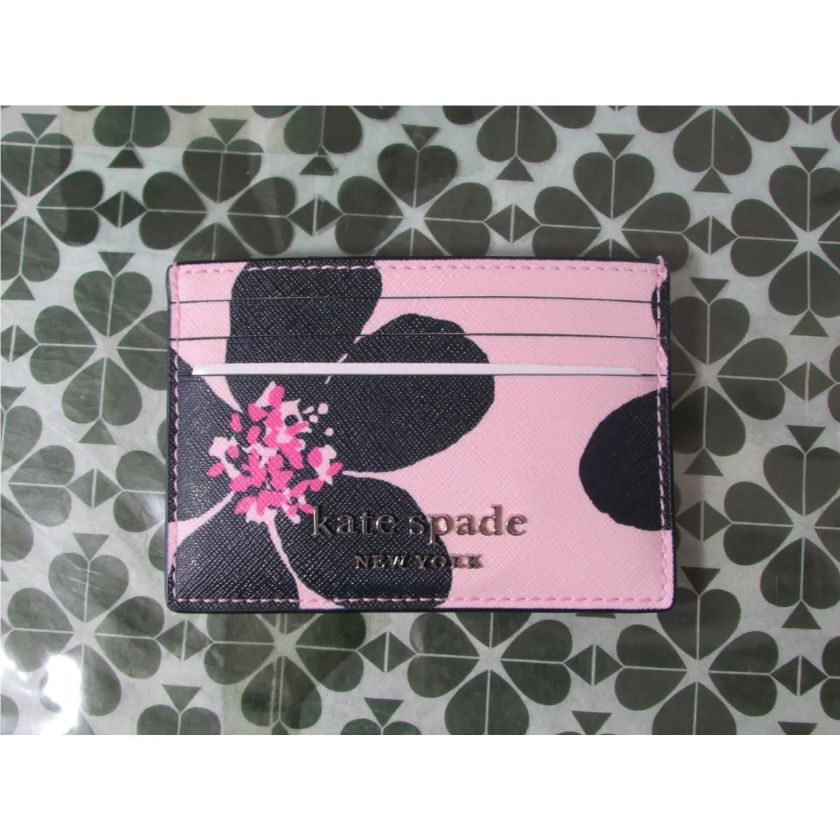 Kate Spade Saffiano Pvc Flora Small Card Holder WLRU6129 Pinkmulti