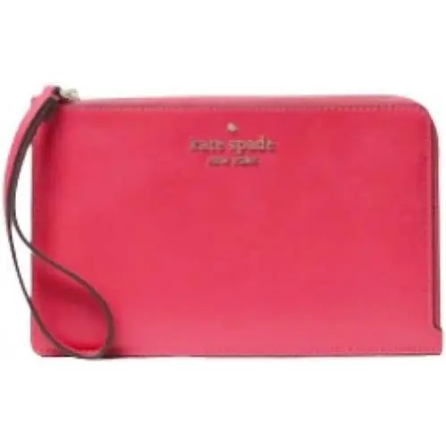 Kate Spade Women`s Staci Medium L-zip Wristlet New - Handle/Strap: Pink, Exterior: Garden Pink