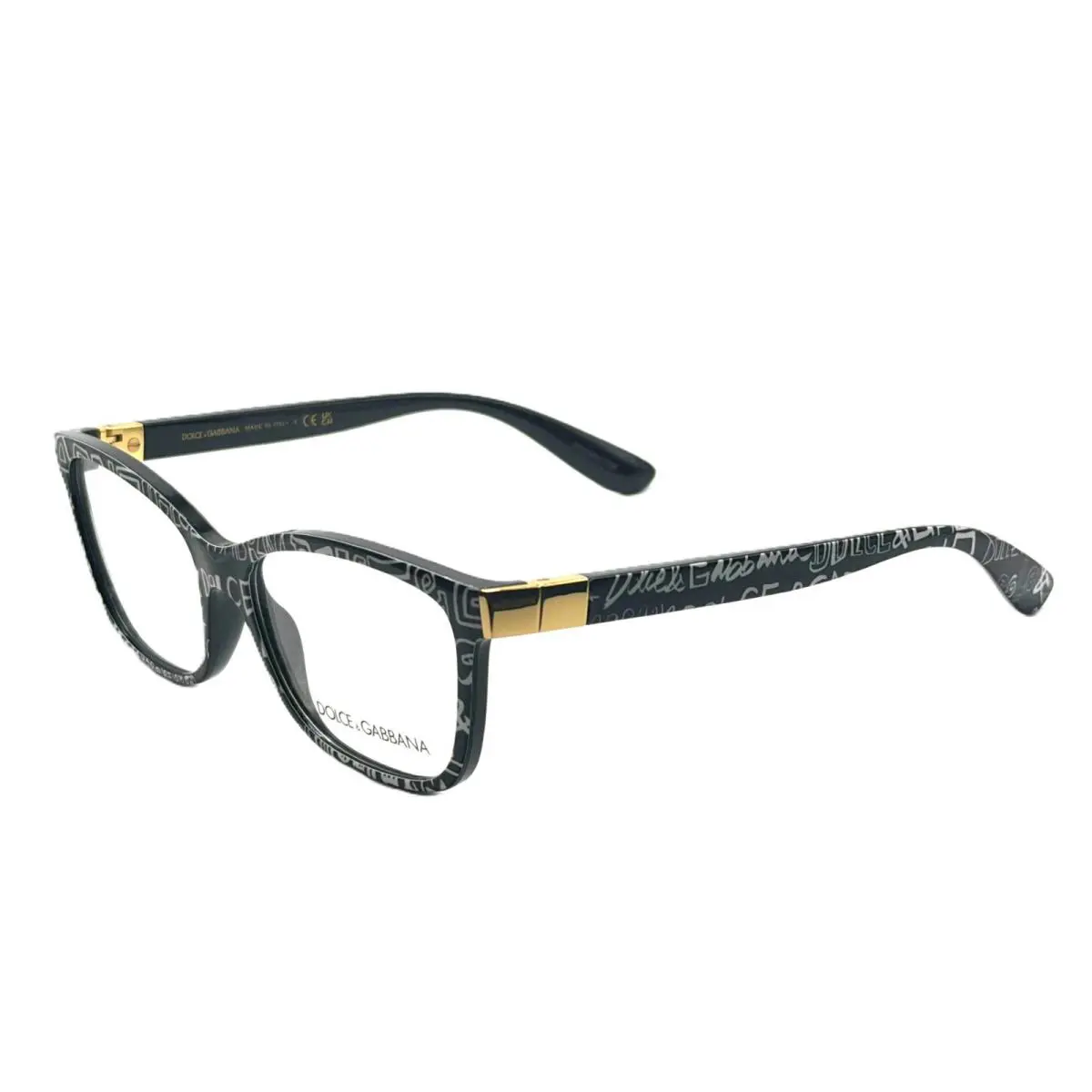 Dolce Gabbana DG 5077 3313 Black Graffiti Eyeglasses 54mm 16 140