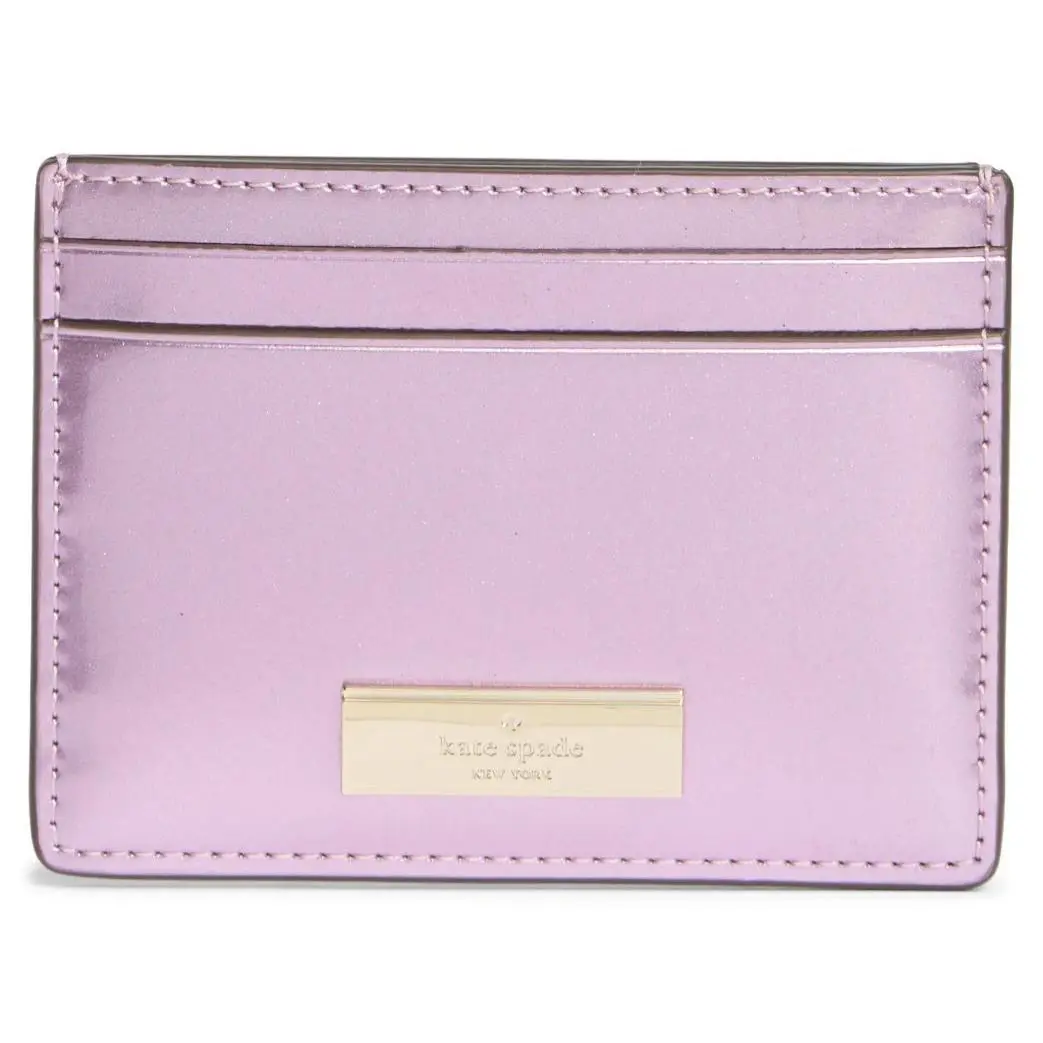 Kate Spade Kenzie Boxed Small Slim Patent Pink Cardholder KJ016